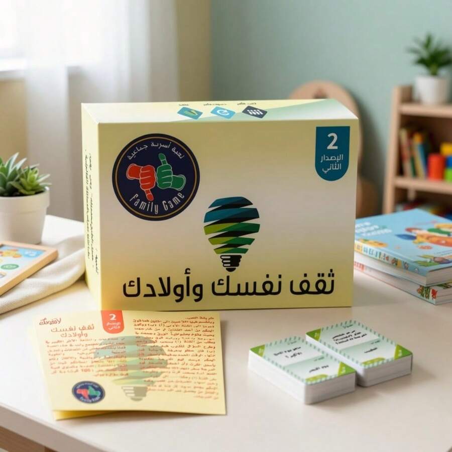 1 Box Middle Eastern Arabic Card Game, Colorful Party Tabletop Game With Arabic Language Cards, Fun Desktop Game Suitable For Family Gatherings And Party Nights, 2-6 Players Interactive Gift For Teens And Adults 14+ - Multicolor - View 1