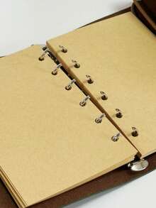A7 Leather Notebook Diary, Kraft Paper, Vintage Spiral Bound Replaceable Inner Pages Sketchbook Travel Journal, Blank Pages For Writing, Souvenir, Suitable As Gift For Girls, Gift For Boyfriend - A - View 2