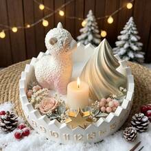 4pcs DIY Clay Molds Set, Alpaca Christmas Tree Number Round Disc Calendar Silicone Mold Set, Resin Silicone, Home Decor, Handicrafts, Plaster Cement Molds, Reusable, Easy To Demold, Holiday, Birthday Gifts. Casting Silicone Molds. - Silicone Mold - View 3