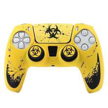 Crimson Bio Hazard Contamination Warning Controller Skin Cover For Playstation 5 Controller, RALAN 1 Controller Protector Case+2 Customised Thumb Grips Caps +Customised Stickers - View 11