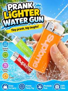 Mini Lighter Shape Water Prank Toy Gun, Hidden Spray Portable Squirt Water Gun, Leakproof Compact Handheld Prank Prop, Summer Party Trick Interactive Funny Toy Gift For Teens And Adult Women - Multicolor - View 3