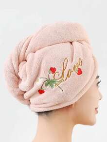 1/2/3 Peças Touca de Secagem de Cabelo, Lenço de Fibra de Poliéster, Padrão Floral e de Morango, Secagem Rápida e Absorvente, Adequado para Todas as Estações, Perfeito para Banheiro, Viagem, Escola, Presentes de Feriado, Toalha de Secagem de Cabelo Doméstica Feminina - Multicolorido - Visão 7