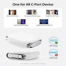ASUS 2入 100W USB C 轉 USB C 可伸縮快充線，磁吸槽設計，4 段預設長度，相容 iPhone 17 Pro Max/16 Pro/15、iPad、MacBook 及 S25/24，3.3ft 收納整潔、攜帶方便 - 灰色 - 查看 8