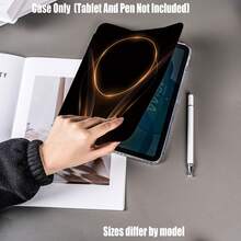 Circle Line Pattern Y-Fold High Transparency Acrylic Tablet Protective Case With Pen Slot. Y-Fold High Transparency Acrylic Protective Case. Tablet Protective Case Features: Y-Shaped Tri-Fold Stand Design, Smart Sleep/Wake, Full Coverage Protection, Airbag Anti-Drop Frame, Multi-Angle Stand, Built-In Pen Slot, Lightweight And Portable. - Multicolor - View 3