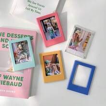1pc/Set Magnetic Photo Frame, Reusable Magnetic Photo Wall For Instant Camera Photos, Suitable For Fridge, Office Desk, Whiteboard Decoration, Mini Desktop Photo Frame, Designed For Instant Camera Photos, Easily Display Your Precious Memories, Ins Style, Mini 3-Inch Magnetic Frame For Instant Camera Mini Photos, Fridge Magnet, Office & Kitchen Decor - Multicolor - View 8