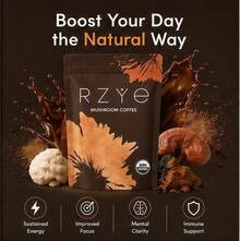 RZYE Best Seller Mushroom Coffee 3-Pack – 6 Adaptogenic Mushrooms Blend | Natural Energy, Mental Clarity & Digestive Health | Smooth Focus Without Jitters | Coffee Alternative For Morning Boost Or Afternoon Pick-Me-Up - 1pack. - 查看 2