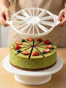 1pc Cake Portion Marker,Slicer Cutter Round Equal Portion Marker Divider Baking Tool White Cake Slicer For Even Slices,Slices Round Cake Slice & Pie Slicer Marker Pie Cutters Cake Divider Cheesecake Cutter Baking Tool - Multicolor - View 1