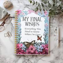 DANPERJI 1pc A5 Pastel Floral Butterfly Print My Final Wishes Planner Journal, For Recording Personal Records, Important Contacts & Insurance Information, Family Legacy & End-Of-Life Details Organization, Preprinted Multi-Topic Legal & Personal Info Inner Pa - Multicolor - View 5