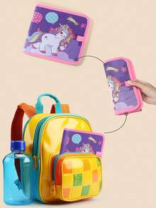 Children's Fun Foldable Educational Blackboard, Reusable Doodle Board, Washable, Cultivate Imagination, Portable Kindergarten Drawing And Writing Board, Back To School, Halloween, Christmas, Thanksgiving, Birthday Gift (Includes 12-Color Watercolor Pens) - Pink - View 8