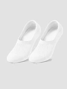 1/2/4/6 Pairs Women's Solid Color Summer Thin White Mesh Breathable No-Slip Invisible Short Socks, Couple Socks - Multicolor - View 4