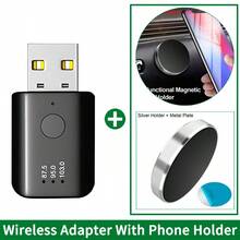 Car Bluetooth 5.4 FM Transmitter Hands-Free Calling Mini USB Powered Car Kit Wireless Audio Adapter Receiver For FM Radio Magnetic Phone Holder 360° Rotating Mount - Black - View 20