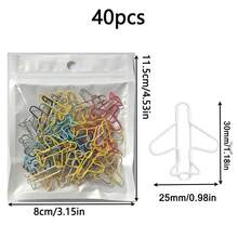 10/20/40pcs Creative Airplane Shaped Gold Rose Color Metal Paper Clips, Office Supplies, Suitable For Planner, Notebook, Card Packaging, Office School Stationery Gift - Airplane - View 17