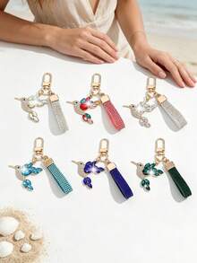 1pc Fashionable European And American Luxury High-End Exquisite Creative Versatile Bird Hummingbird Keychain Bag Pendant Accessory, Suitable For Women's Car Key Bag Pendant Accessory And Holiday Gift - Multicolor - View 2