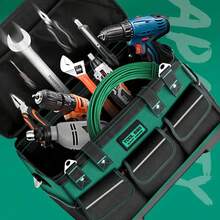 Professional Waterproof Tool Bag, Durable Metal Tool Storage Box, Multi-Pocket Storage, Portable Repairman Tool Box, Suitable For Electricians And Repair Workers - A - View 2