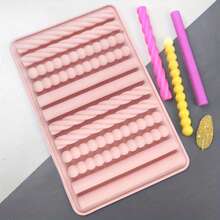 Macaron Light Pink 12-Cavity Mixed Long Strip Mold 3D Ribbed/Geometric Long Strip Multi-Shape Baking Mold Wave Straight Tube Macaron Pink Long Strip Mold, Premium Silicone, Oven And Freezer , Non-Stick And Easy Release, Suitable For Cake Decoration, Baking Pastries, Aromatherapy, Handmade Soap - Multiple Styles - View 12