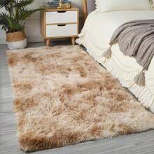 1pc, Tie Dye Pink/Camel/Light Gray Plush Rug Fluffy Area Rug, High Quality Cute Comfortable Warm Plush Area Rug, Interior Decorative Rug, Long Path Rug For Dining Room, Kitchen, Hallway, Bedside, Bedroom And Living Room - Camel - View 11