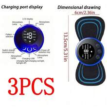 3pcs EMS Neck Massager, 8 Massage Modes, 19 Intensity Levels, Deep Relaxation Massage Pad, Relieve Muscle Tension, Suitable For Muscle And Back - 黑色 - 查看 6