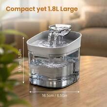 New Automatic Circulating Water Dispenser For Cats And Dogs, Runs Quietly, USB Powered, Filtered Oxygenated Water, Easy To Clean, Suitable For Cats And Dogs, Large Capacity, Halloween And Christmas Gift, Battery Not Included. - 1.8L - View 3
