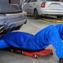 Mechanic Vehicle Creeper, Under-Car Rolling Crawler Board, With Headrest, Wheels, Red - A - View 11