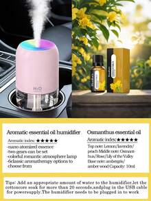 Humidificador alimentado por USB, difusor de aromas 2 en 1, disponible en 3 colores, portátil y compacto, humidificación ultrasónica silenciosa, adecuado para dormitorio, hotel, dormitorio, baño, habitación de mascotas, estudio de yoga, etc. - Mist - Ver 32