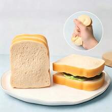 1pc Stress Relief Doll - Realistic Bread Model Slow Rising Plush Doll, Prank Doll (Toast Style) - Multicolor - View 4