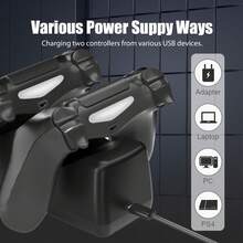 P4 Charging Base, 2H Fast Charging, LED Status Indicator Light, ABS Material, Black, Exclusive Charging Station For Gamers - Black - View 5