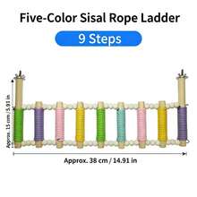 (Random Color Rope) 1pc Colorful Parrot Climbing Ladder Bird Toy, Sturdy Cage Perch, Suitable For Budgies, Cockatiels, Parrots Exercise Enrichment Decoration, Indoor Bird Cage Accessories - View 8