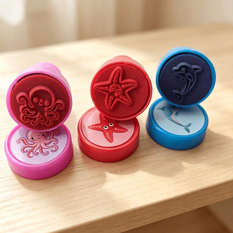 24 buah Stempel Pola Makhluk Laut, Berbagai Stempel Bertema Laut, Cocok untuk Pembuatan Kartu dan Aktivitas Kelas, Suvenir Pesta, Hadiah, dan Perlengkapan Kerajinan Kreatif - MultiWarna - View 1