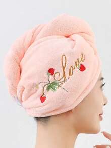 1/2/3 Peças Touca de Secagem de Cabelo, Lenço de Fibra de Poliéster, Padrão Floral e de Morango, Secagem Rápida e Absorvente, Adequado para Todas as Estações, Perfeito para Banheiro, Viagem, Escola, Presentes de Feriado, Toalha de Secagem de Cabelo Doméstica Feminina - Multicolorido - Visão 10