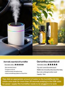 Humidificador Mini Silencioso de 180ml, Luz Ambiental LED, Función de Temporizador, 2 Modos, Alimentado por USB, Apto para Aceites Esenciales. Apto para Coche/Hogar/Oficina/Yoga/Decoración de Escritorio. Esquema de Color Negro y Blanco. - Mist - Ver 26