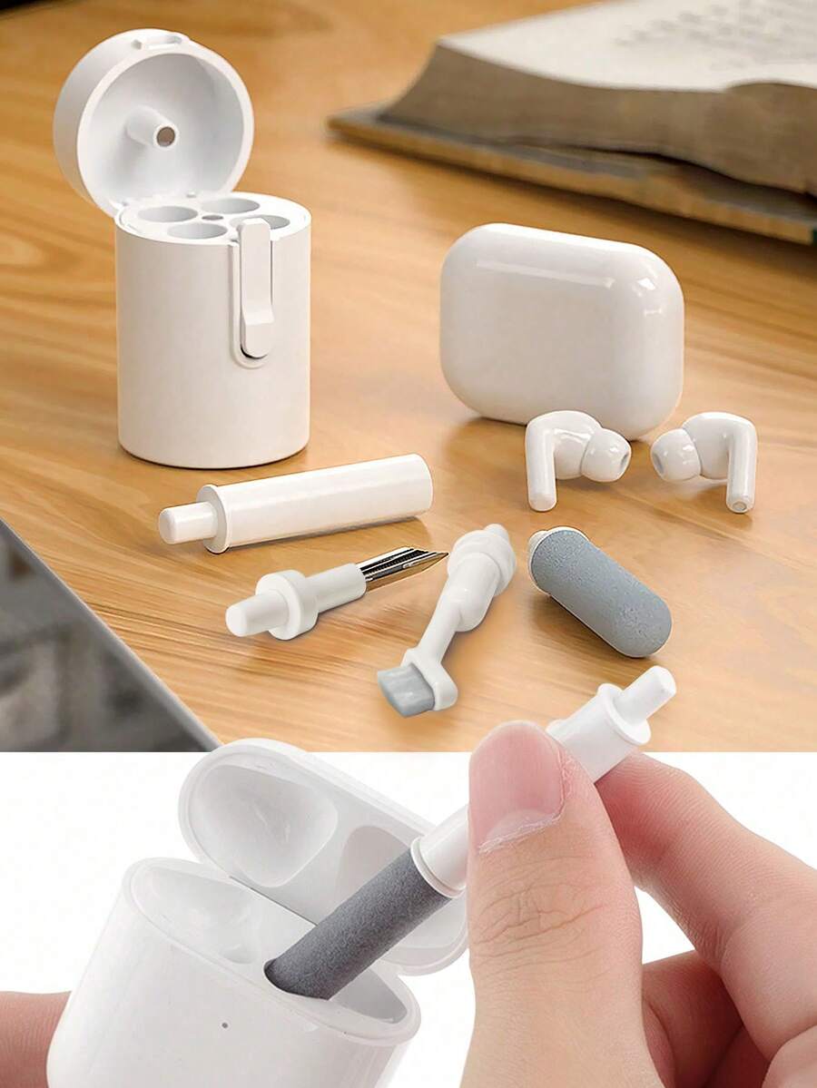 Kit de limpieza multifunción 3 en 1, compatible con dispositivos electrónicos, kit de limpieza de auriculares, herramienta de limpieza multifunción, adecuado para limpiar portátiles, auriculares, teléfonos, etc. - Multicolor - Ver 1