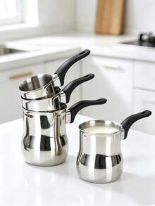 Stainless Steel Milk Pot Non-Slip Handle Small Saucepan, Multi Size Pour Spout Coffee Milk Warmer For Stovetop Induction Cooker, Portable Turkish Coffee Pot For Home Kitchen Heating Milk Chocolate - Multicolor - View 4