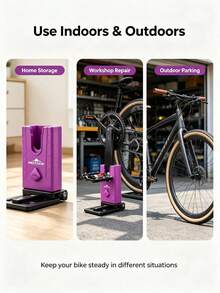 MOTSUV Aluminum Alloy Bicycle Crank Parking Stand, Universal Portable Bicycle Floor Stand, Adjustable Indoor/Outdoor Bicycle Storage And Display Rack - Multicolor - View 9