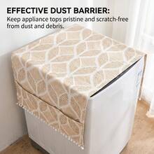Bohemian Style Washing Machine Cover, Multi-Purpose Dust Cover Cloth For Kitchen Decor And Small Appliances - Khaki - View 6