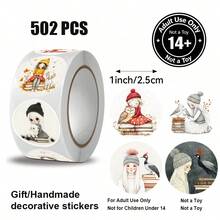 502 piezas/Rollo, Pegatinas decorativas con patrón de niñas y animales pequeños, 10 estilos (1 pulgada/2.5 cm) estilo Ins, Vuelta a la escuela, Halloween, Navidad. Pegatinas decorativas. Adecuadas para etiquetas de embalaje de regalos, recuerdos de fiesta, decoración de planificador, decoración de diario, suministros de recompensa en el aula, scrapbooking y otra decoración de productos. - Niñas y animales - Ver 3