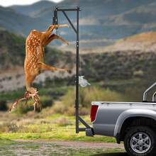 OUKANING 400LBS Load Carbon Steel Hunting Game Hoist Rack, 77.95-100.79in Adjustable Height Rotatable Shaft Hand Winch For Outdoor Game Processing - Game Hoist Rack - View 2