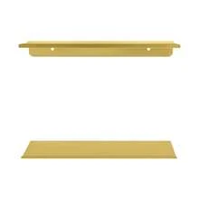 2 Pack Metal Floating Wall Mount Storage Shelves 30*12.5*3.2CM, Adhesive Wall Display Rack For Succulents, Fragrance Diffusers And Decor Ornaments, Hanging Organizer For Bedroom Study Office Wall Decor Storage - Gold - View 8