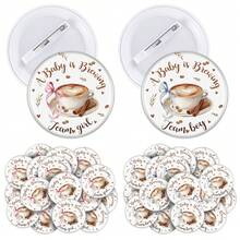 10/20 Pcs A Baby Is Brewing Gender Reveal Pins, Funny Baby Shower Team Gender Reveal Decorations For Party Supplies, Team Boy Or Girl Button Pins - Multicolor - View 1