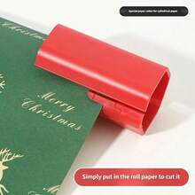 1pc Wrapping Paper Cutter, Holiday Party Cutting Tool, Paper Cutting Sliding Tool Set, Valentine's Day Gift Wrapping Cutting Supplies, Suitable For Handmade Crafts, Birthday Gift Wrapping, Gift Wrapping Rolls, Halloween, Christmas, Birthday Party And Other Occasions. - Multicolor - View 3