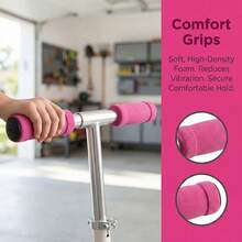 Foldable Outdoor Small Scooter, Adjustable Handlebars & Mudguards, 80kg Max Load, Smooth Ride For Daily Outdoor Activities, Great Gift For Outdoor Enthusiasts & Casual Riders - Pink - View 5