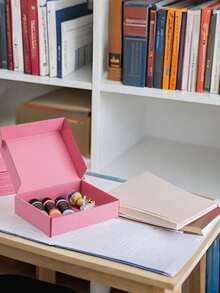12pcs/6pcs/1pc - Pink Lockable Shipping Boxes, Suitable For Small Business Mailing Gift Boxes, Medium Cardboard Gift Shipping Boxes - Gift Packaging - Small Gift Packaging - Multicolor - View 5
