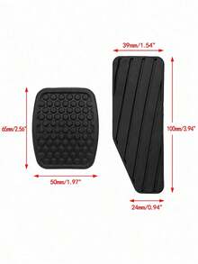 3pcs Universal Manual Transmission Pedal Rubber Covers, Non-Slip Dotted Texture Clutch, Brake And Accelerator Pedal Pads, Soft Rubber Replacement Pedal Covers, Suitable For Most Manual Transmission Vehicle Interior Accessories - A - View 2