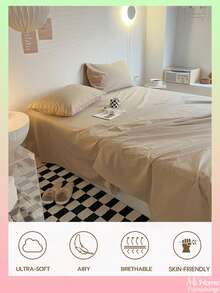 1 Stück helles Kamel-Einbettlaken, superweiches Bettlaken für Jungen und Mädchen Schlafzimmer, maschinenwaschbar, einfach lässig für den Alltag, Bettwäsche für den Schulanfang, Twin, Full, Queen, King - Khaki - Übersicht 6