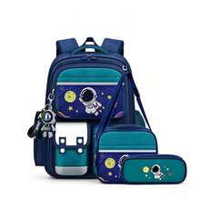 3pcs Space Astronaut Boys Large Capacity Backpack Set With Lunch Bag, Pencil Case And Pendant - Sets - View 6