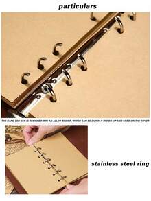 A7 Leather Notebook Diary, Kraft Paper, Vintage Spiral Bound Replaceable Inner Pages Sketchbook Travel Journal, Blank Pages For Writing, Souvenir, Suitable As Gift For Girls, Gift For Boyfriend - A - View 3