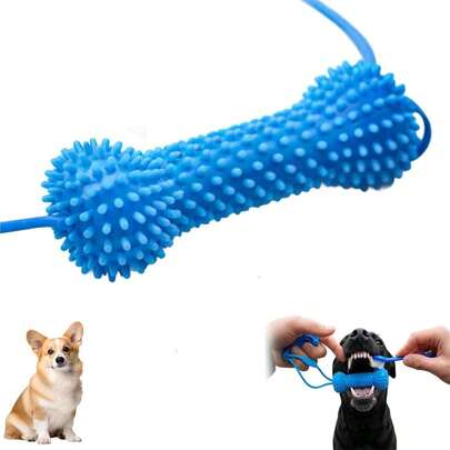 1 pieza Juguete masticable 2 en 1 Cepillo de dientes para mascotas, Cepillo de dientes duradero para perros, Limpieza dental de doble efecto, Herramienta de cuidado oral para mascotas, Adecuado para perros pequeños, medianos y grandes