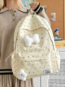 1/5pcs Girls Polka Dot Bow Backpack, Cute Fresh Highly Attractive, Versatile Student Bag, Suitable For Daily Use, School And Casual Outings, Lightweight Fashionable Shoulder Bag - Multiple Styles - View 15