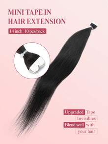 10Pcs Mini Tape In Hair Extensions Human Hair 14inch Blond Straight Human Hair Tape In Hair Extensions Invisible Silky Hair Seamless Skin Weft Human Hair Extension 10g Lightweight Tape Ins Easy To Wear For Daily &Party&Wedding - Multicolor - View 2