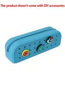 6pcs/1pc Soft Silicone Pencil Case, Solid Color Minimalist Design, Half-Hollow DIY Structure, Cute Daily Style, Suitable For Teen Students, Applicable For Classroom, Travel, Cosmetic Storage, Stationery Set - Multiple Styles - View 14