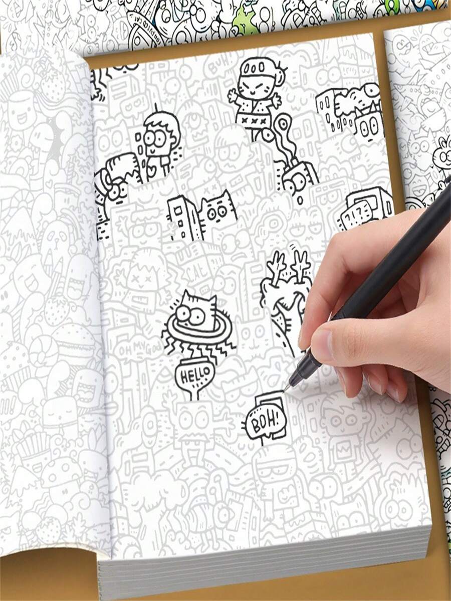 Stress Relief Doodle Book, Featuring Exquisite Doodle Patterns For You To Trace And Color, Designed To Provide A Creative Outlet For You, Whether You Are An Art Enthusiast Or Someone Looking For Ways To Relieve Stress - A - View 1